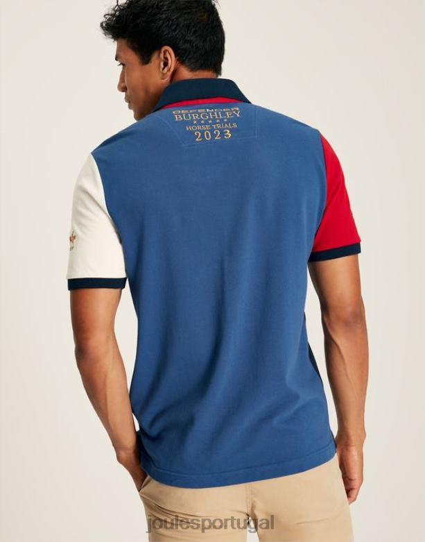 camisa pólo manga curta Burgley homens marinha francesa Joules vestuário 2X26V222