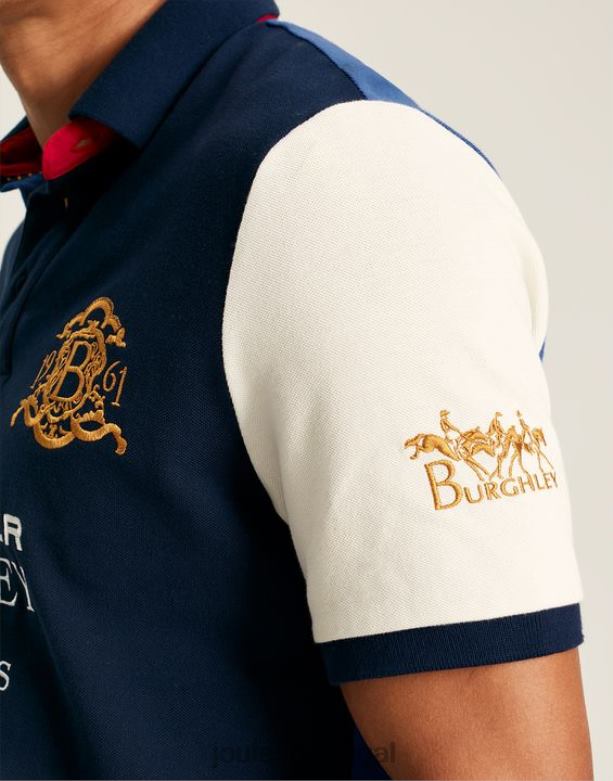 camisa pólo manga curta Burgley homens marinha francesa Joules vestuário 2X26V222