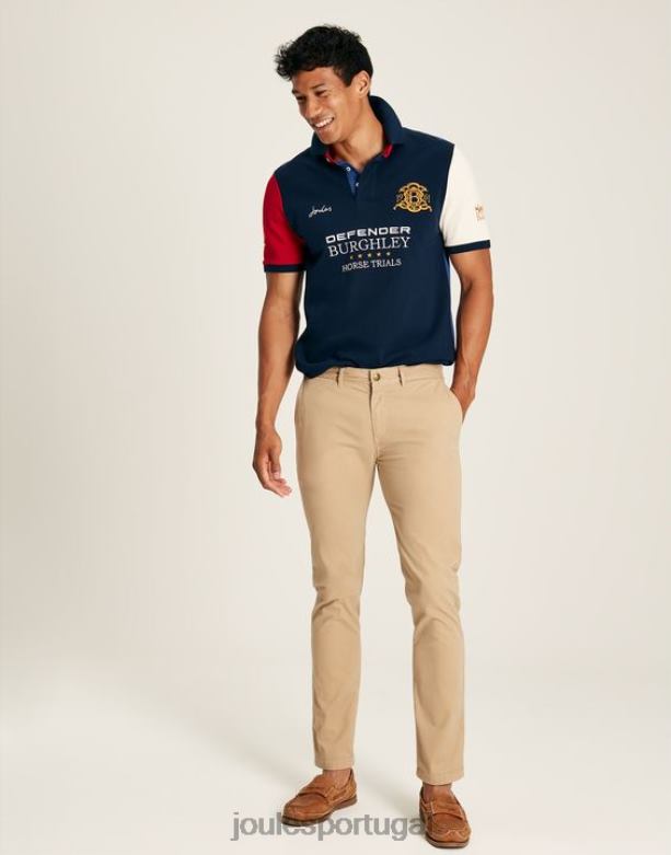 camisa pólo manga curta Burgley homens marinha francesa Joules vestuário 2X26V222