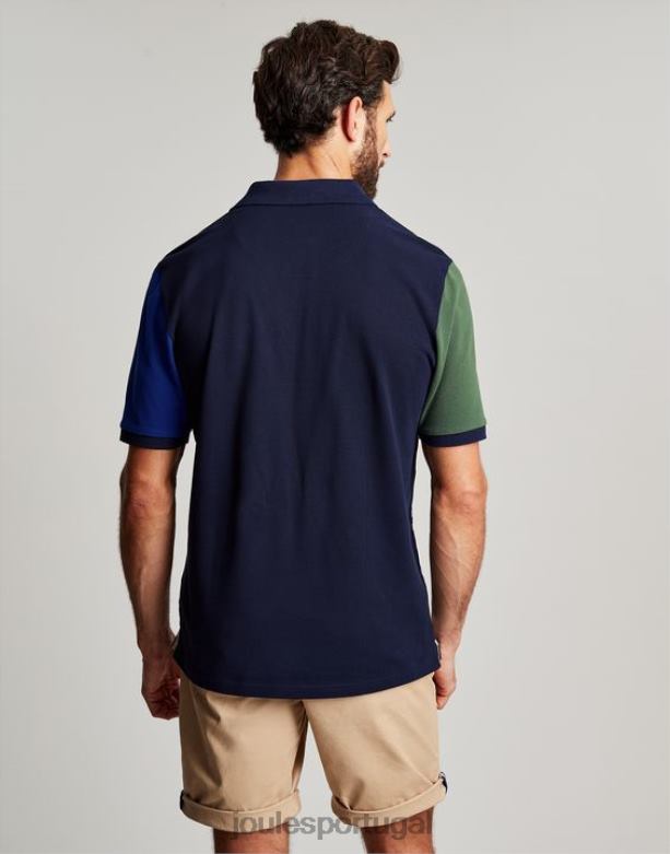 camisa polo amadeirada homens faixa branca marinho Joules vestuário 2X26V186