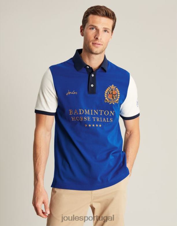 camisa polo de badminton homens azul Joules vestuário 2X26V176