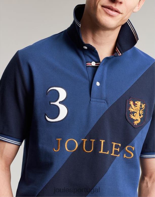 camisa polo decorada homens azul profundo Joules vestuário 2X26V216