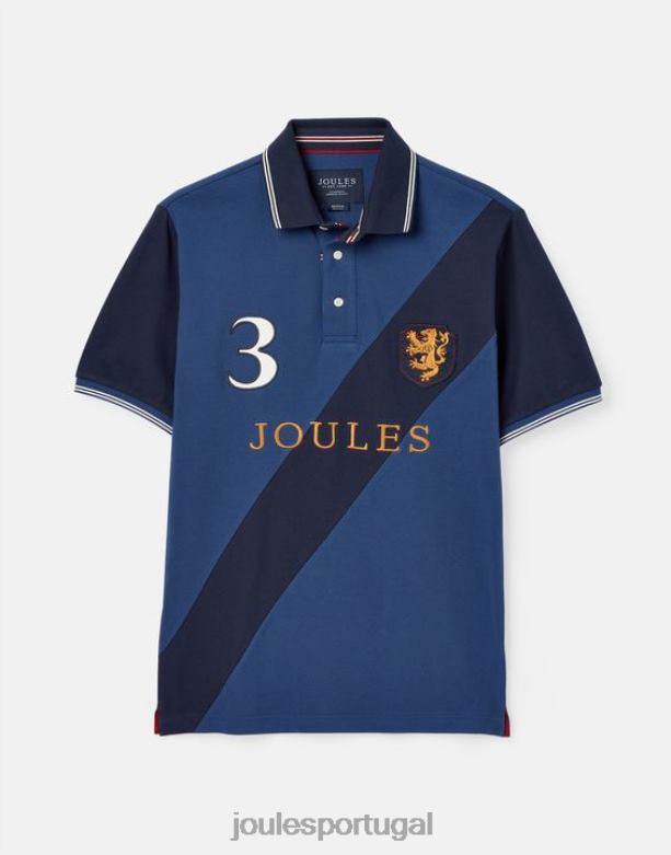 camisa polo decorada homens azul profundo Joules vestuário 2X26V216
