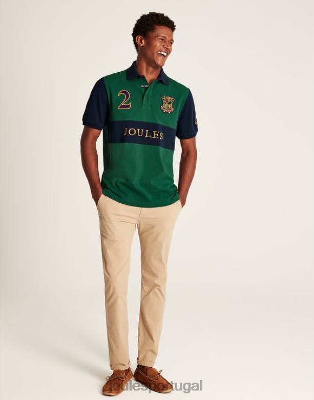 camisa polo decorada homens verde Joules vestuário 2X26V221