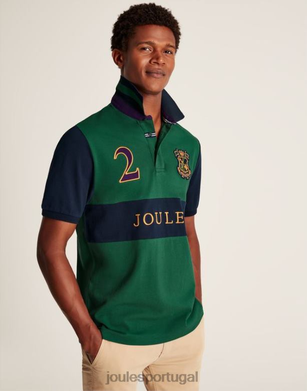 camisa polo decorada homens verde Joules vestuário 2X26V221