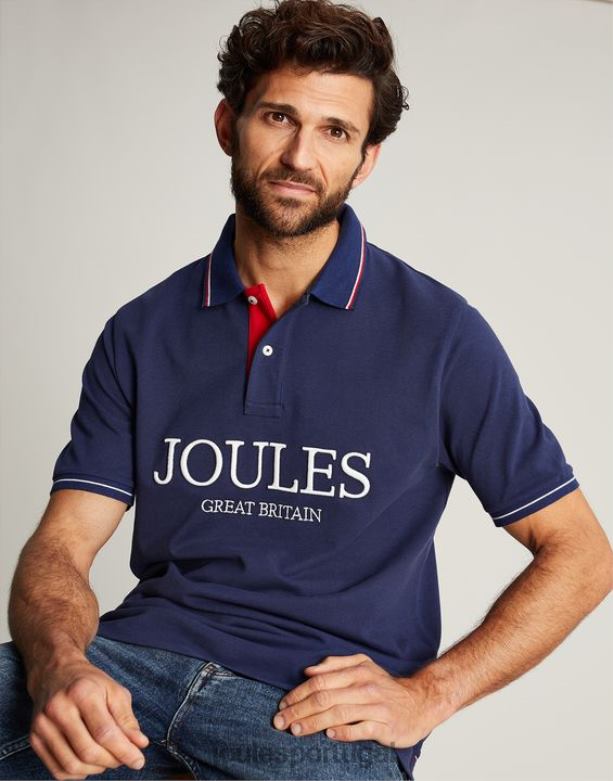 camisa polo homens azul profundo Joules vestuário 2X26V237