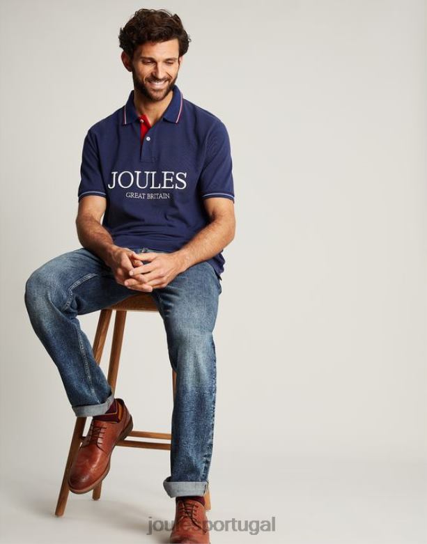 camisa polo homens azul profundo Joules vestuário 2X26V237