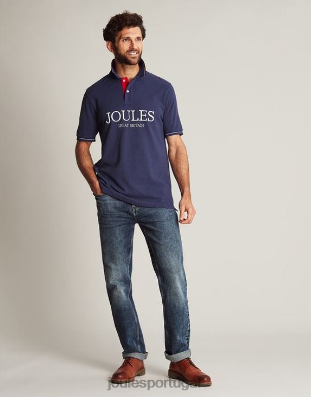camisa polo homens azul profundo Joules vestuário 2X26V237