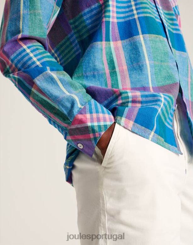 camisa bayard clássica homens cheque azul rosa Joules vestuário 2X26V223
