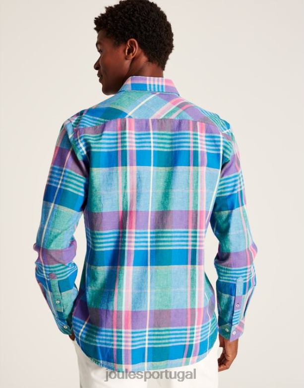 camisa bayard clássica homens cheque azul rosa Joules vestuário 2X26V223