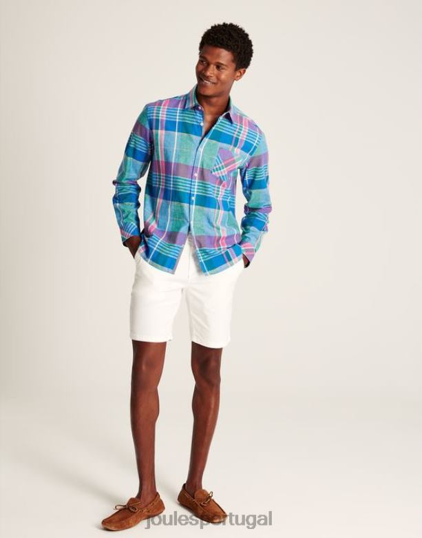 camisa bayard clássica homens cheque azul rosa Joules vestuário 2X26V223