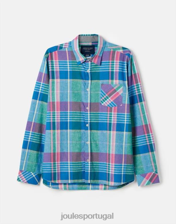 camisa bayard clássica homens cheque azul rosa Joules vestuário 2X26V223