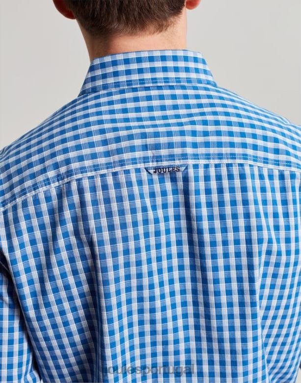 camisa clássica de popeline pêssego da Abbott homens guingão azul Joules vestuário 2X26V212