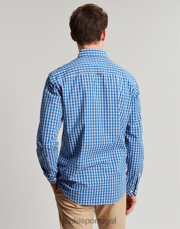 camisa clássica de popeline pêssego da Abbott homens guingão azul Joules vestuário 2X26V212