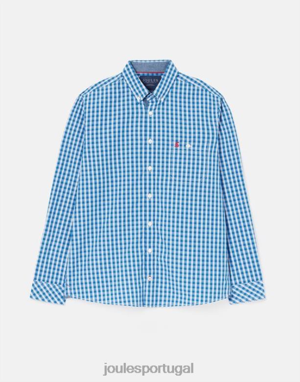 camisa clássica de popeline pêssego da Abbott homens guingão azul Joules vestuário 2X26V212