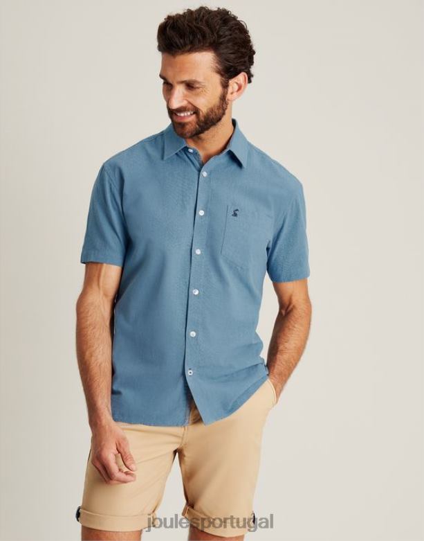 camisa de linho disjuntor homens azul Joules vestuário 2X26V228