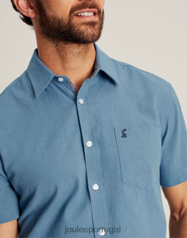 camisa de linho disjuntor homens azul Joules vestuário 2X26V228