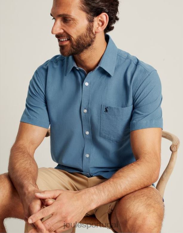 camisa de linho disjuntor homens azul Joules vestuário 2X26V228