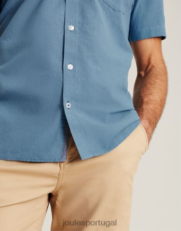 camisa de linho disjuntor homens azul Joules vestuário 2X26V228