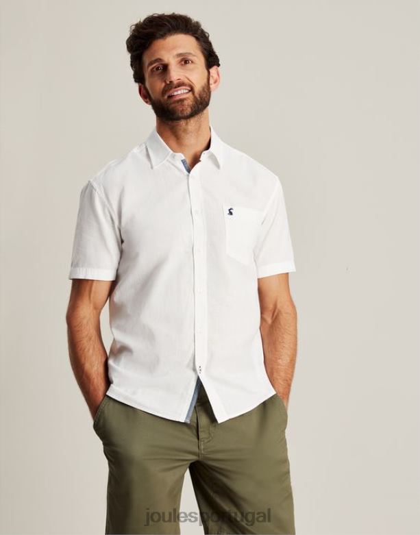 camisa de linho disjuntor homens branco Joules vestuário 2X26V219