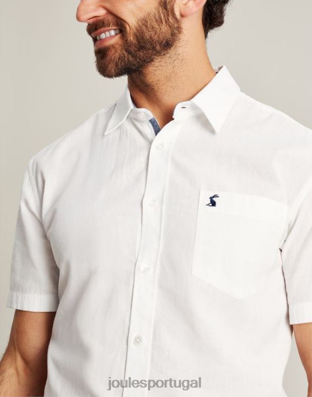 camisa de linho disjuntor homens branco Joules vestuário 2X26V219