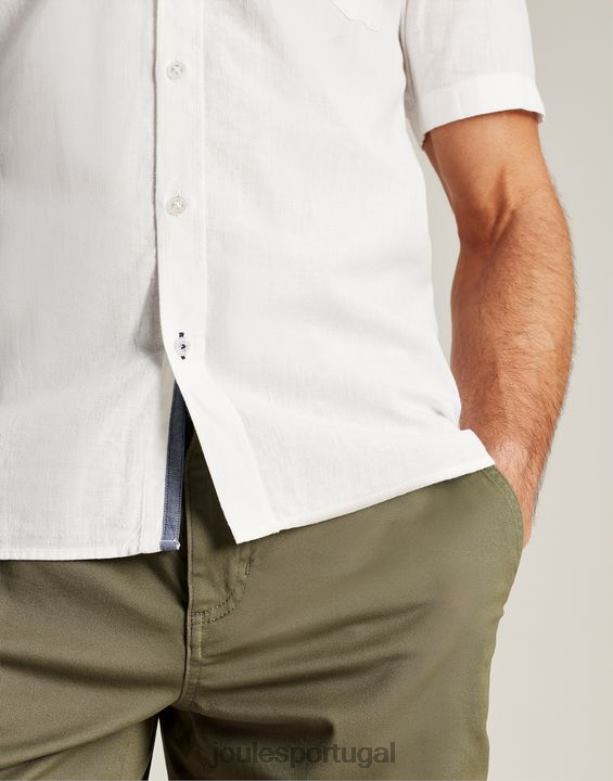 camisa de linho disjuntor homens branco Joules vestuário 2X26V219