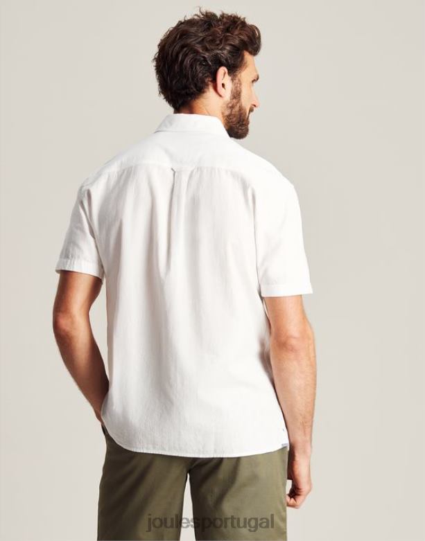 camisa de linho disjuntor homens branco Joules vestuário 2X26V219