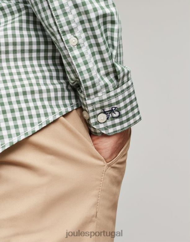 camisa de popelina clássica goodridge homens guingão verde Joules vestuário 2X26V225