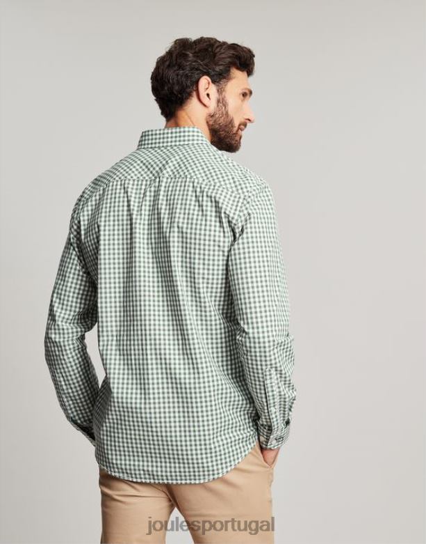 camisa de popelina clássica goodridge homens guingão verde Joules vestuário 2X26V225