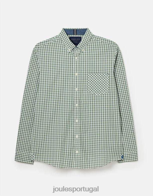 camisa de popelina clássica goodridge homens guingão verde Joules vestuário 2X26V225
