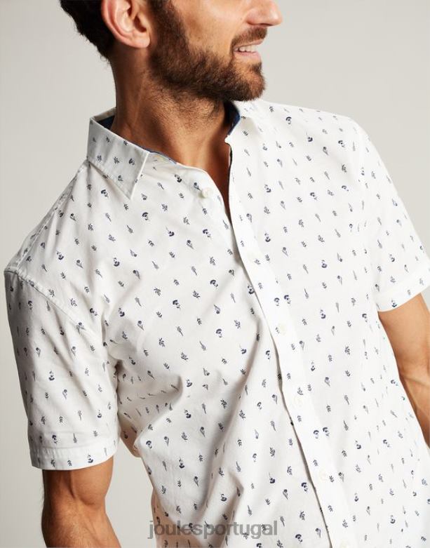camisa estampada lloyd classic fit homens branco Joules vestuário 2X26V238
