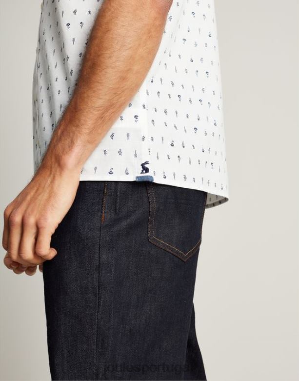 camisa estampada lloyd classic fit homens branco Joules vestuário 2X26V238