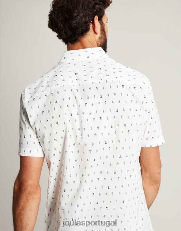 camisa estampada lloyd classic fit homens branco Joules vestuário 2X26V238
