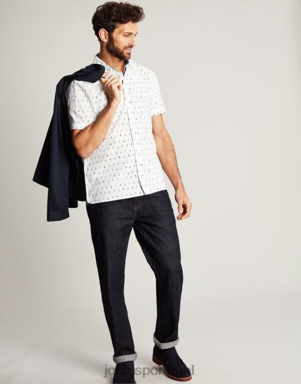 camisa estampada lloyd classic fit homens branco Joules vestuário 2X26V238
