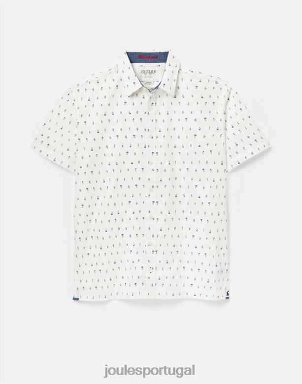 camisa estampada lloyd classic fit homens branco Joules vestuário 2X26V238