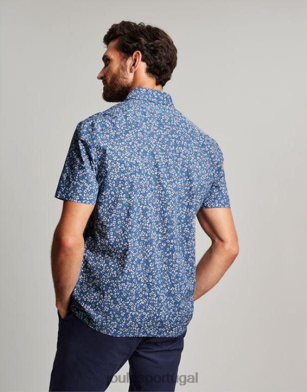 camisa estampada lloyd classic fit homens cantiga azul Joules vestuário 2X26V195