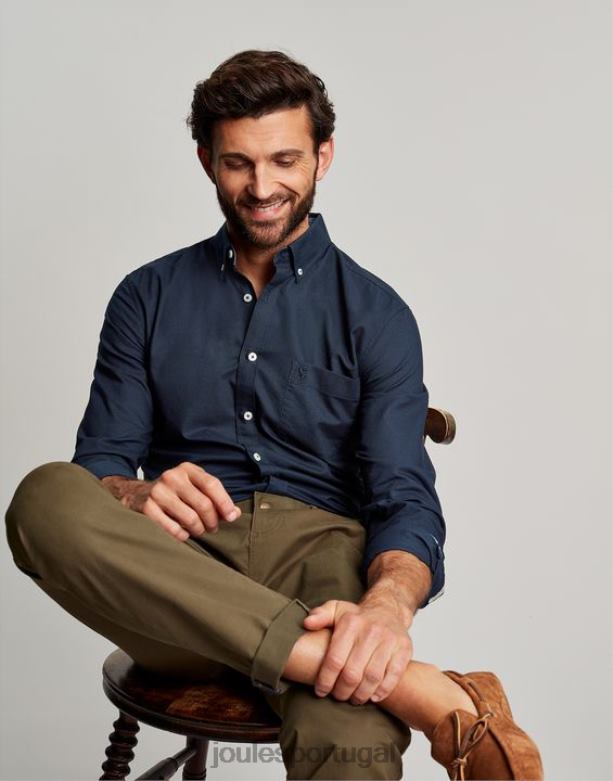 camisa oxford clássica homens marinha francesa Joules vestuário 2X26V164