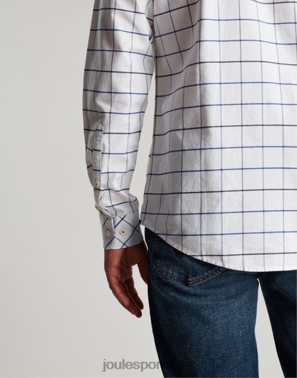 camisa xadrez clássica de manga comprida welford homens cheque branco Joules vestuário 2X26V241