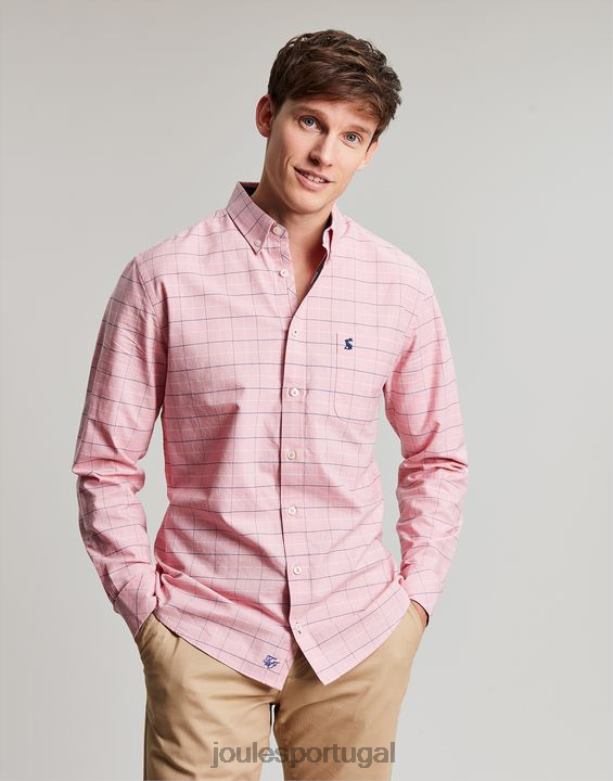 camisa xadrez clássica de manga comprida welford homens cheque rosa Joules vestuário 2X26V247