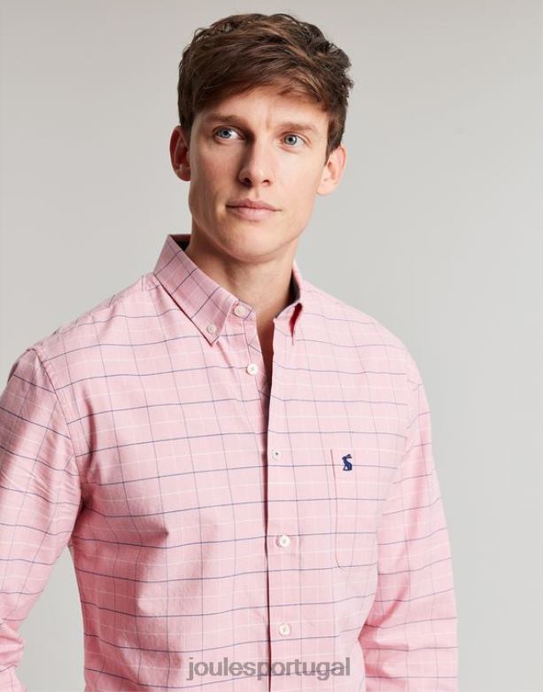 camisa xadrez clássica de manga comprida welford homens cheque rosa Joules vestuário 2X26V247