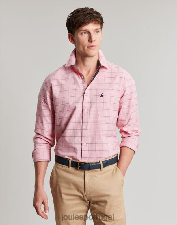camisa xadrez clássica de manga comprida welford homens cheque rosa Joules vestuário 2X26V247