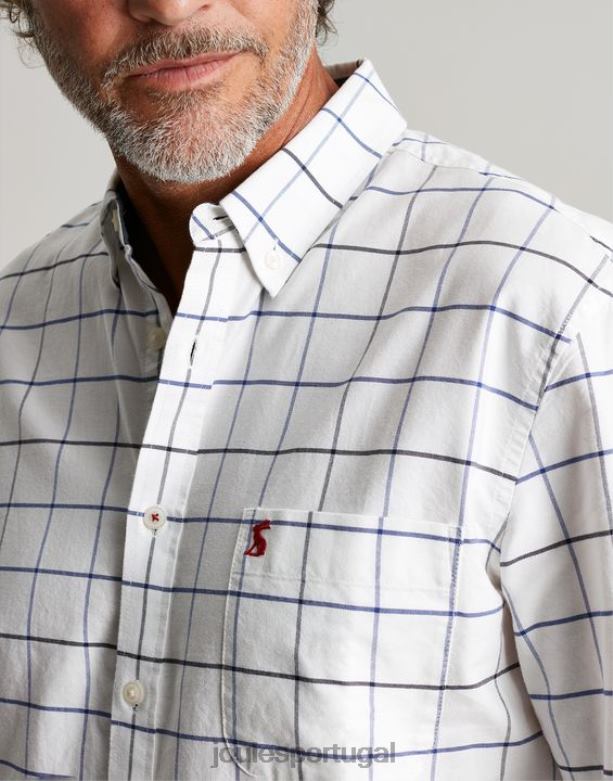 camisa xadrez clássica welford homens cheque branco Joules vestuário 2X26V174
