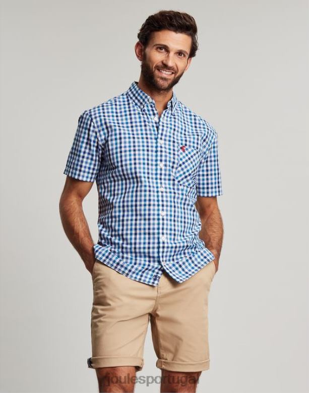 camisa xadrez wilson classic fit homens guingão azul Joules vestuário 2X26V242
