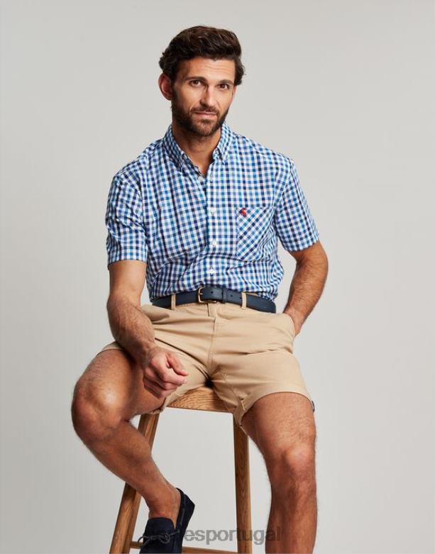 camisa xadrez wilson classic fit homens guingão azul Joules vestuário 2X26V242