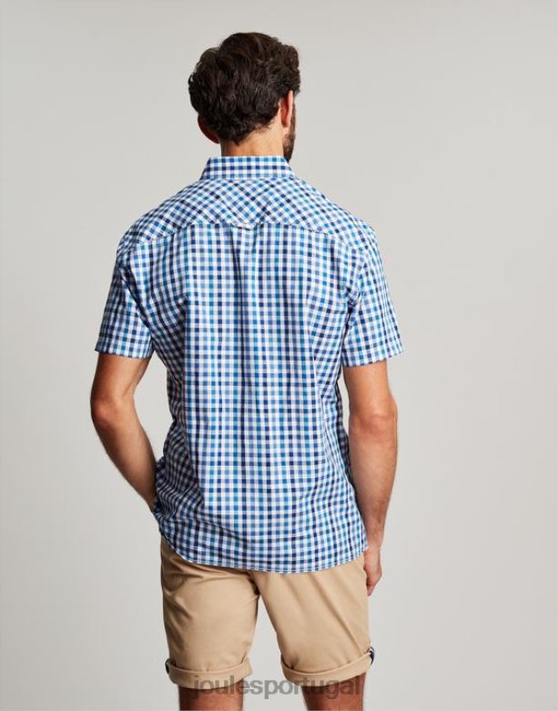 camisa xadrez wilson classic fit homens guingão azul Joules vestuário 2X26V242
