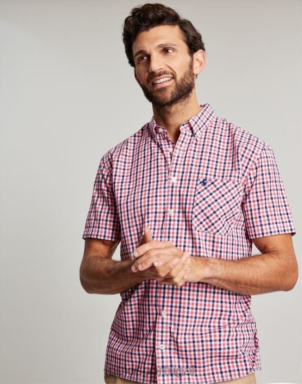 camisa xadrez wilson classic fit homens guingão rosa marinho Joules vestuário 2X26V220
