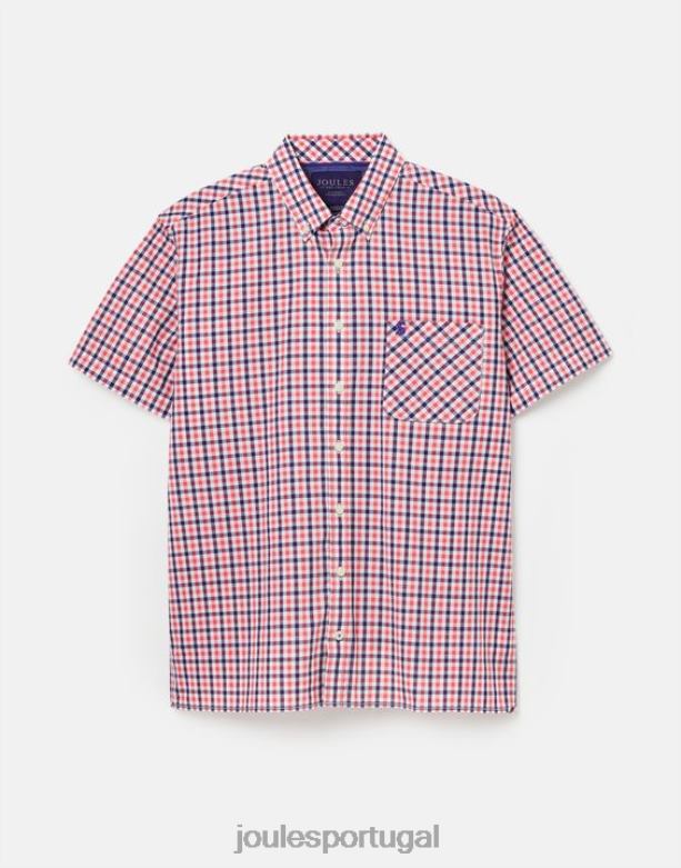 camisa xadrez wilson classic fit homens guingão rosa marinho Joules vestuário 2X26V220