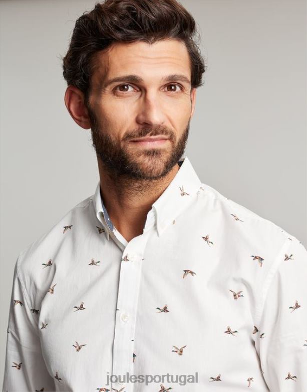 convite camisa estampada classic fit homens patos brancos Joules vestuário 2X26V227