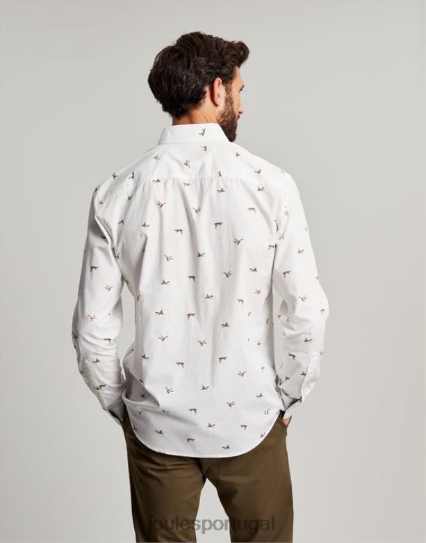 convite camisa estampada classic fit homens patos brancos Joules vestuário 2X26V227