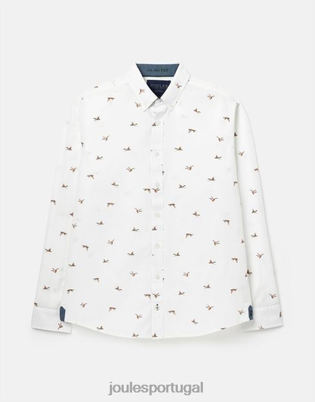 convite camisa estampada classic fit homens patos brancos Joules vestuário 2X26V227